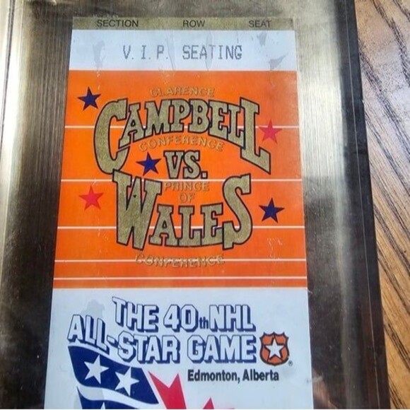 1989 NHL All Star Game in Edmonton FULL VIP Ticket - Gretzky 1G MVP, Lemieux 1A - Picture 4 of 5